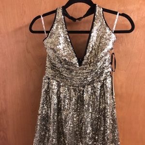 Forever 21 Gold Sequin Mini Dress - Small